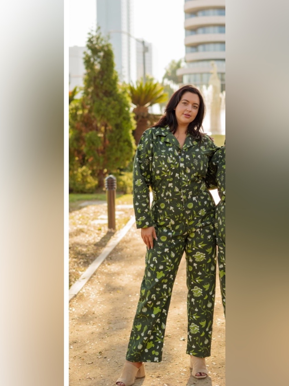 Big Bud Press Green Floral Button-Up Jumpsuit